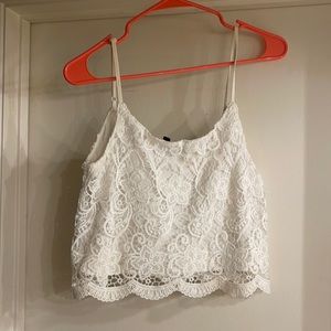 White crop tank top